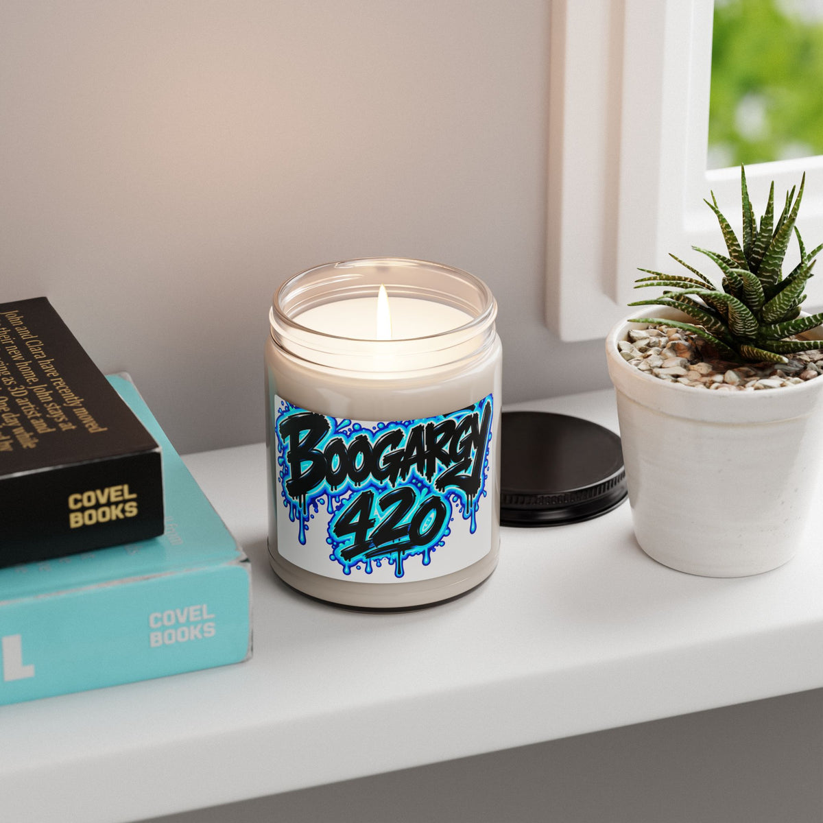 Boogargy 420 Scented Soy Candle — 9oz Aromatherapy Jar (Herbal/Vape Vibe)