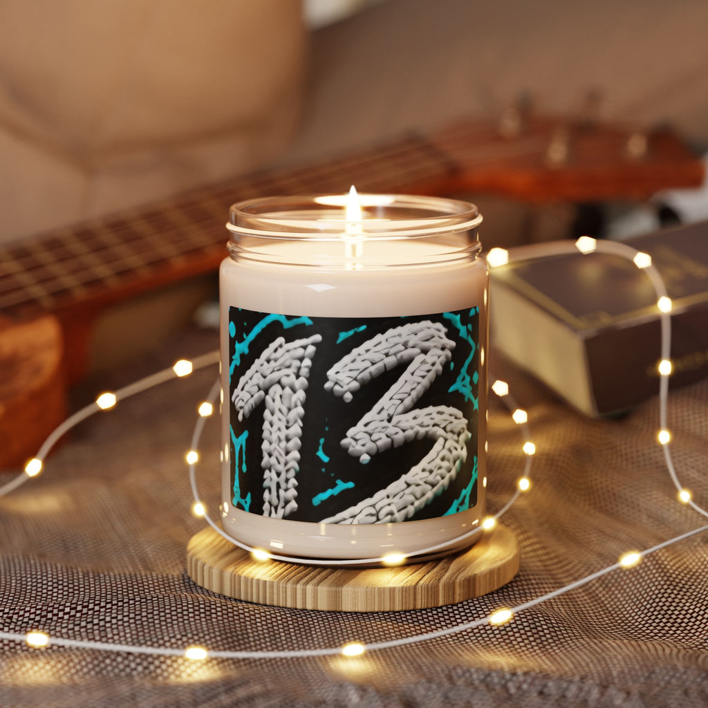 13 Graphic Soy Candle — 9oz Scented Jar Candle with Knitted Number Design