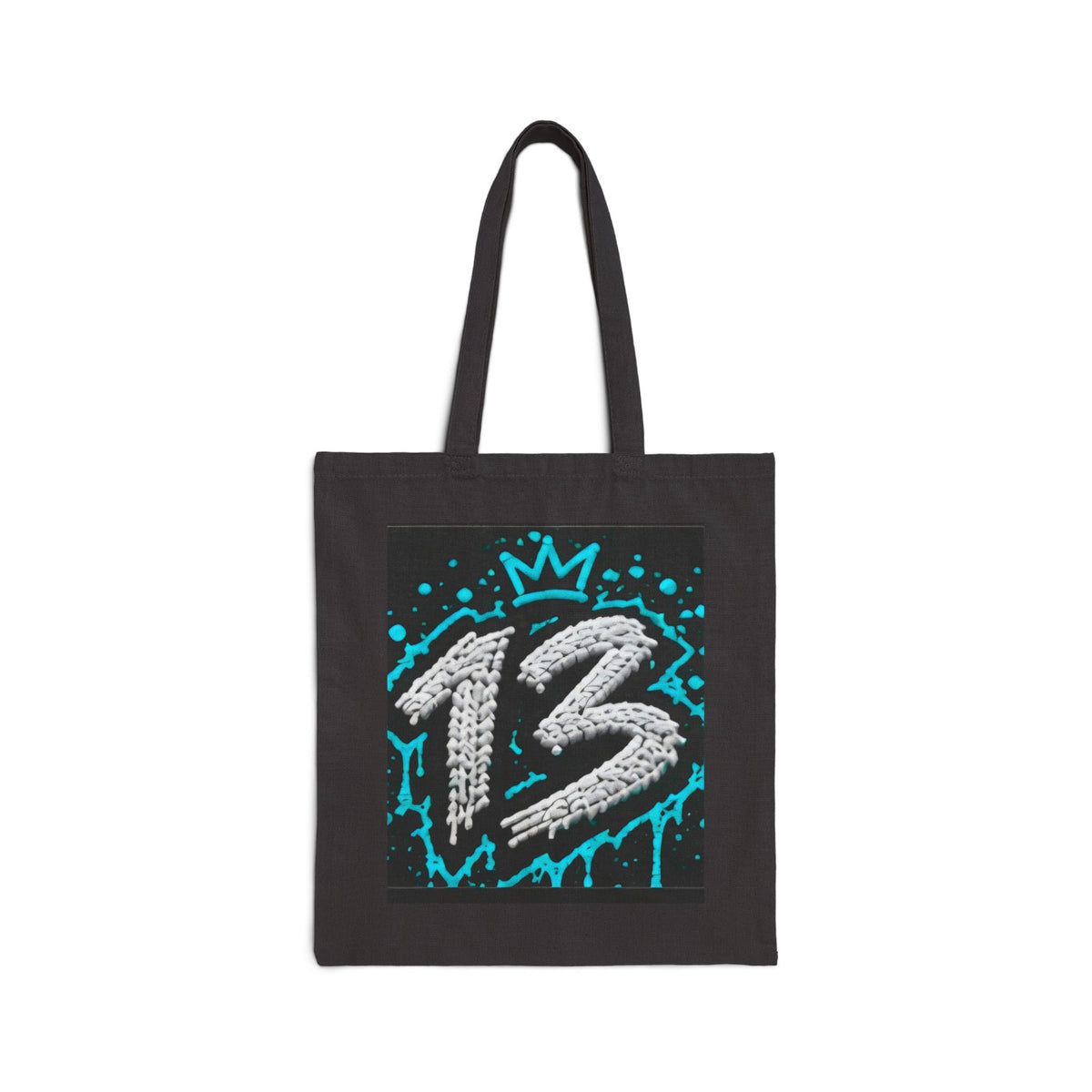 Graffiti '13' Crown Canvas Tote Bag — Urban Streetwear Reusable Tote