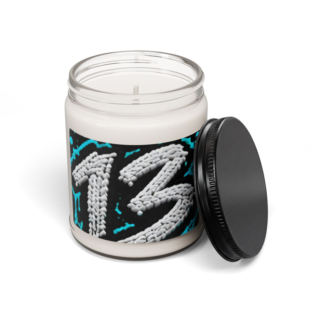 13 Graphic Soy Candle — 9oz Scented Jar Candle with Knitted Number Design
