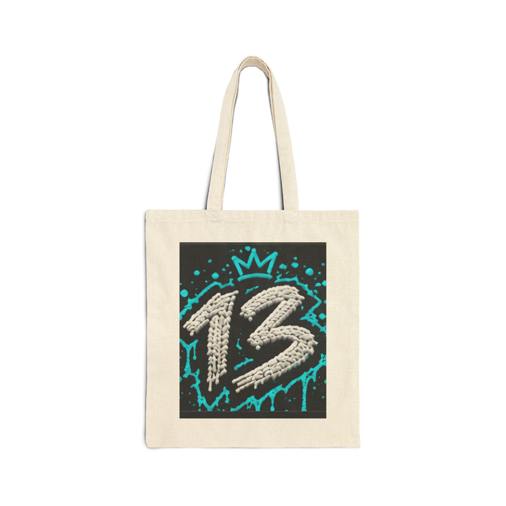 Graffiti '13' Crown Canvas Tote Bag — Urban Streetwear Reusable Tote