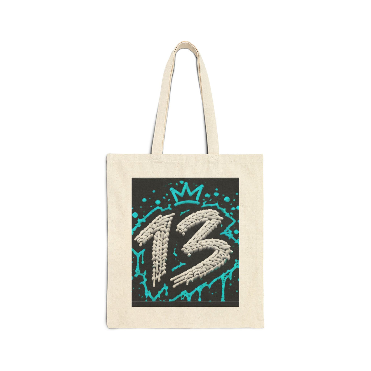 Graffiti '13' Crown Canvas Tote Bag — Urban Streetwear Reusable Tote