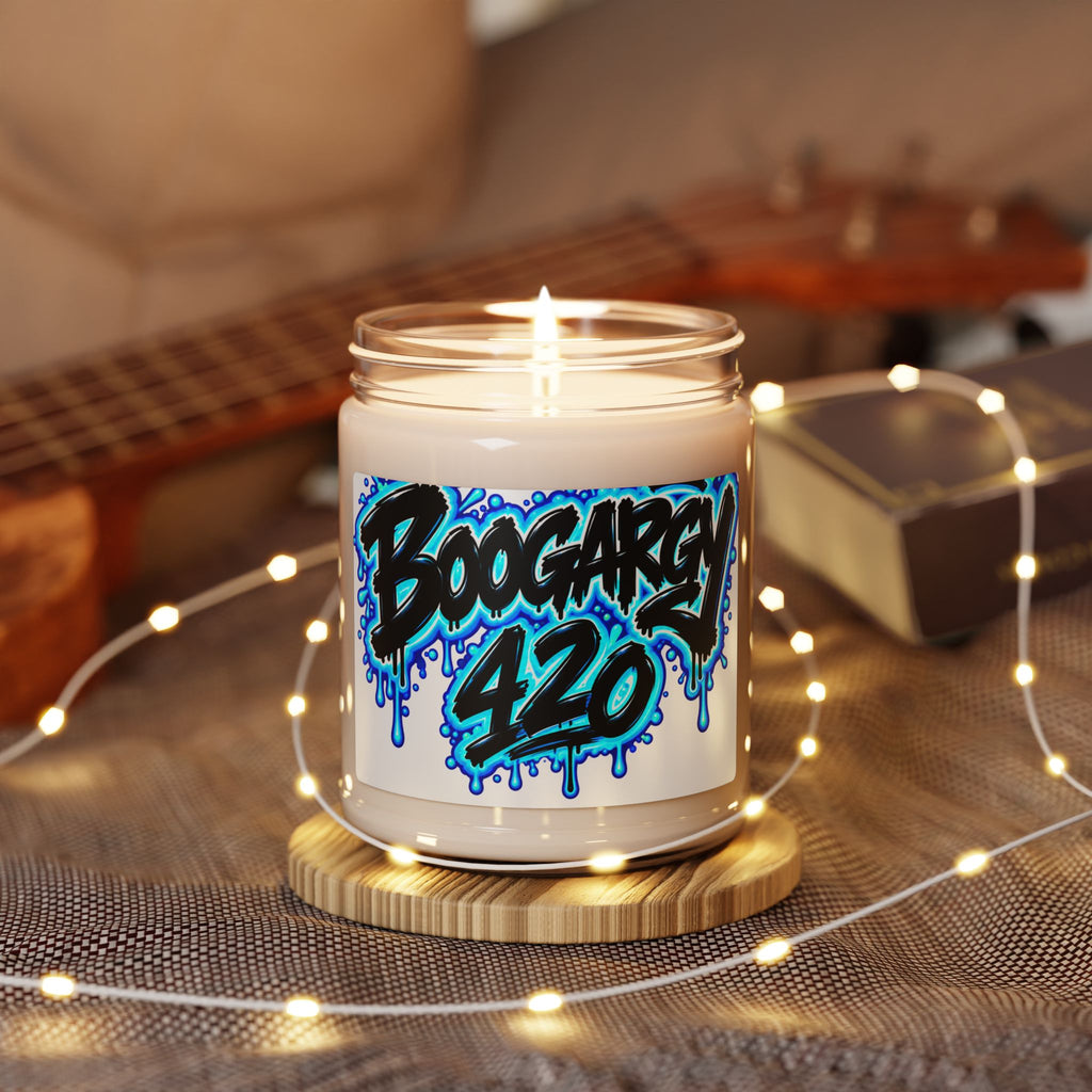 Boogargy 420 Scented Soy Candle — 9oz Aromatherapy Jar (Herbal/Vape Vibe)