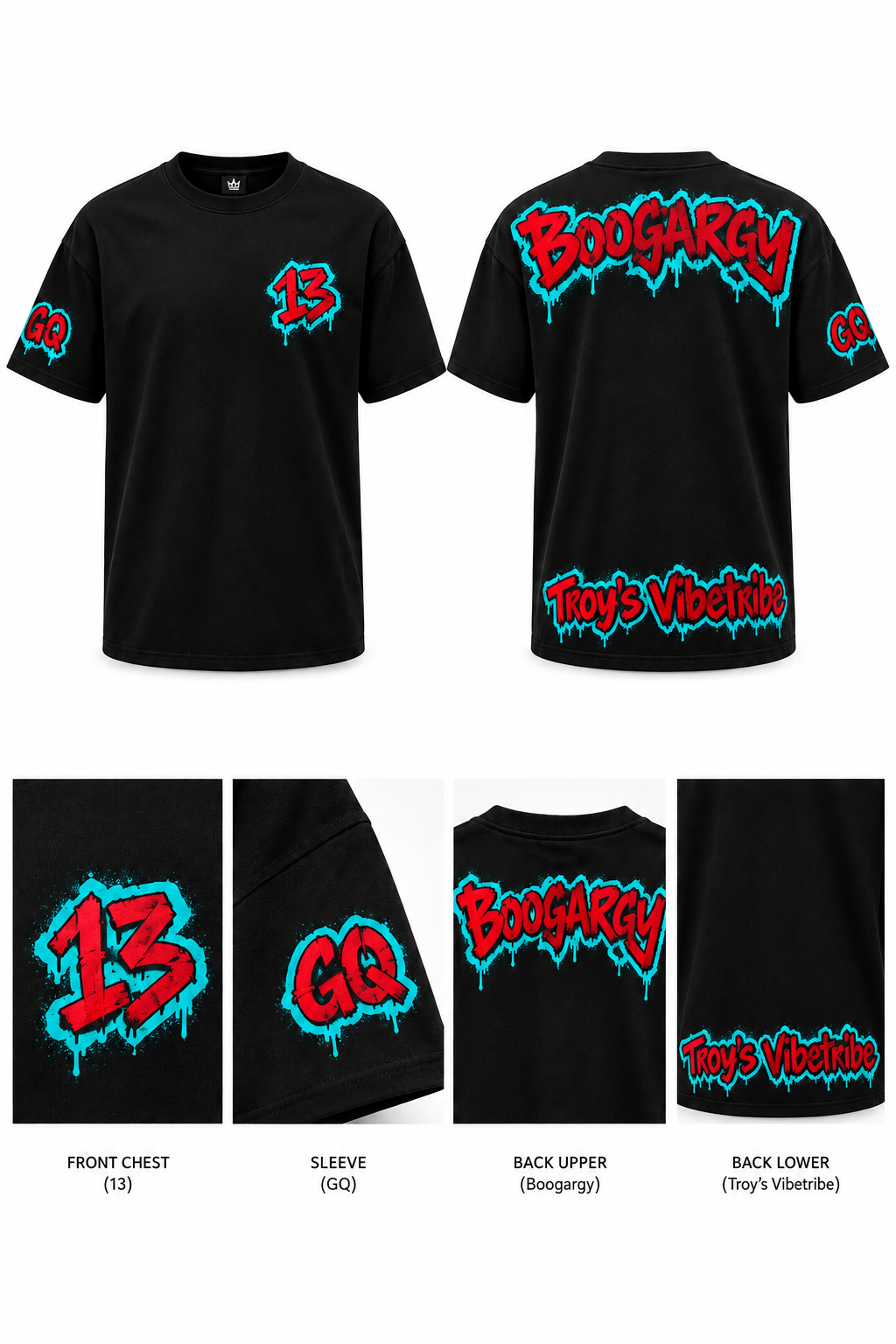 Boogargy Black T-Shirt Red Writing
